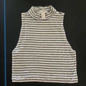 Forever 21 Black and White Striped Crop Top